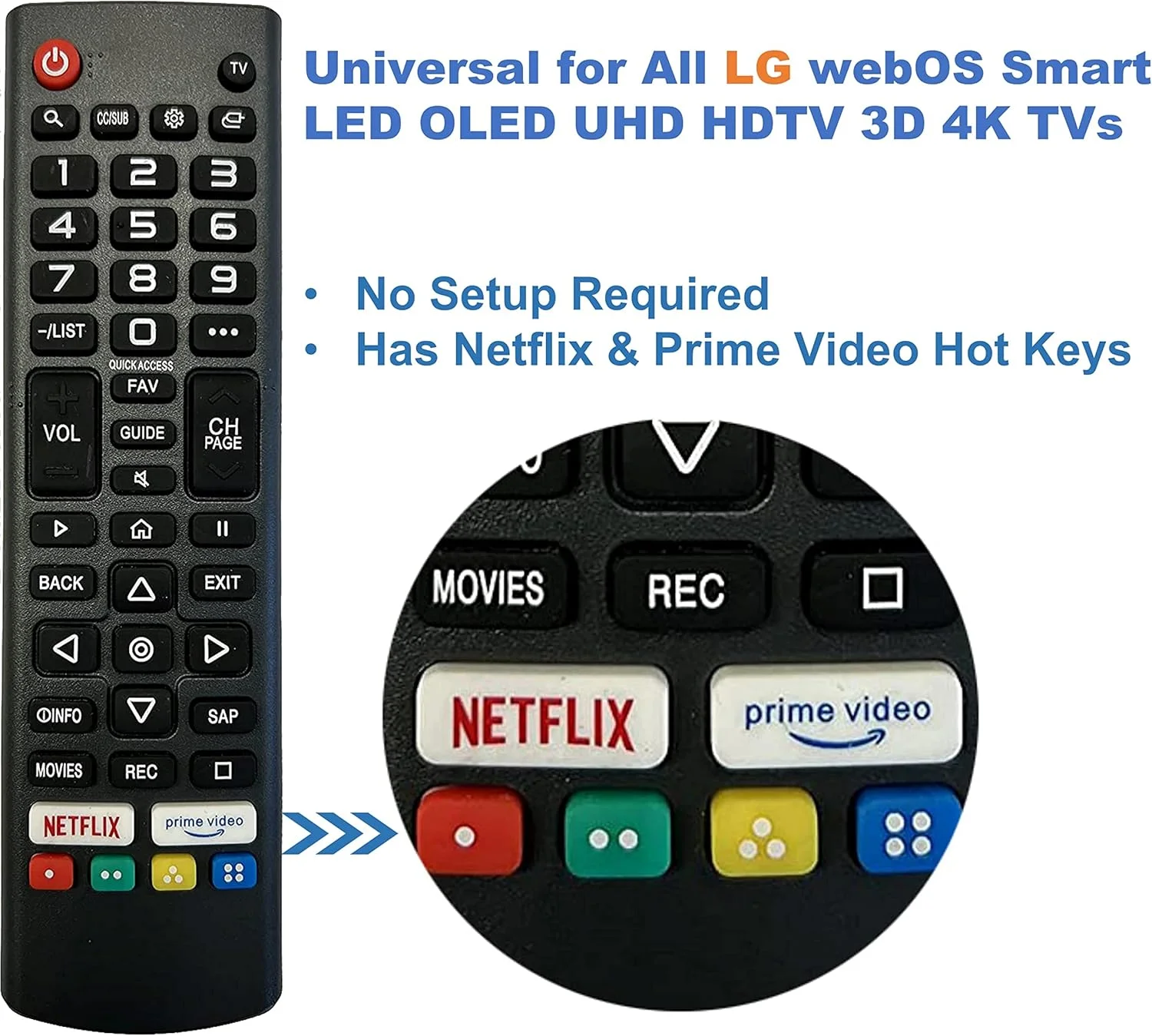 ریموت کنترل یونیورسال AKB76037002 برای تمام تلویزیون های هوشمند ال جی Webos LCD LED OLED UHD HDTV پلاسما مجیک 3D 4K مدل های AKB75095307 AKB75375604 AKB75675304 AKB74915305 AKB76037601 ریموت کنترل یونیورسال AKB76037002 برای تمام تلویزیون های هوشمند ال جی Webos LCD LED OLED UHD HDTV پلاسما مجیک 3D 4K مدل های AKB75095307 AKB75375604 AKB75675304 AKB74915305 AKB76037601