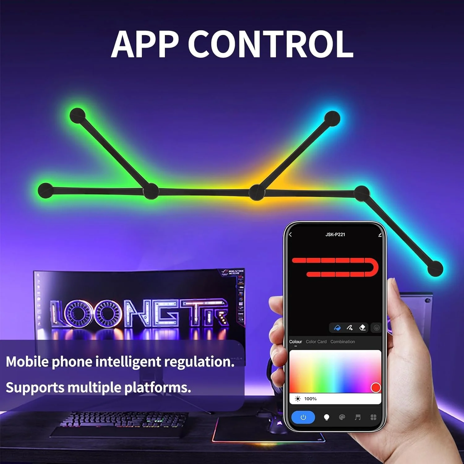 چراغ دیواری RGB نالاکال، چراغهای دکوراسیون منزل با نور پسزمینه، چراغهای گیمینگ LED DIY با قابلیت تغییر رنگ و اتصال هندسی، سازگار با الکسا و دستیار گوگل برای اتاق بازی، اتاق خواب (6 خط، مشکی) چراغ دیواری RGB نالاکال، چراغهای دکوراسیون منزل با نور پسزمینه، چراغهای گیمینگ LED DIY با قابلیت تغییر رنگ و اتصال هندسی، سازگار با الکسا و دستیار گوگل برای اتاق بازی، اتاق خواب (6 خط، مشکی)
