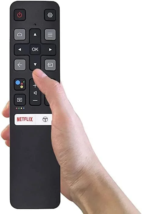 ریموت کنترل جایگزین HCE مدل RC802V برای تلویزیون های هوشمند TCL Android 4K UHD مدل های 40S330 32S330 65Q637 55Q637 40S334 32S334 70S430 55S430