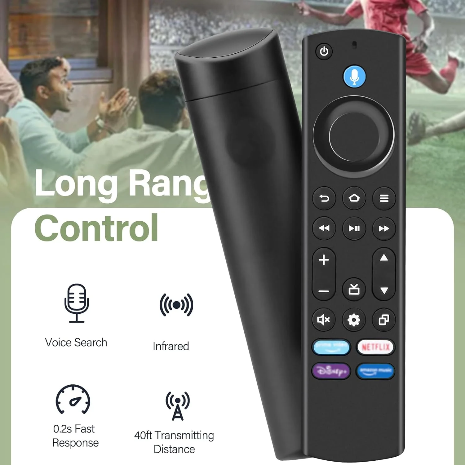 ریموت کنترل جایگزین برای AMZ Smart TV Stick (4k، نسل دوم، نسل سوم، Life)، برای AMZ Smart TV Cube (نسل اول، نسل دوم، نسل سوم)، برای AMZ Smart TV (Insignia، Pioneer)