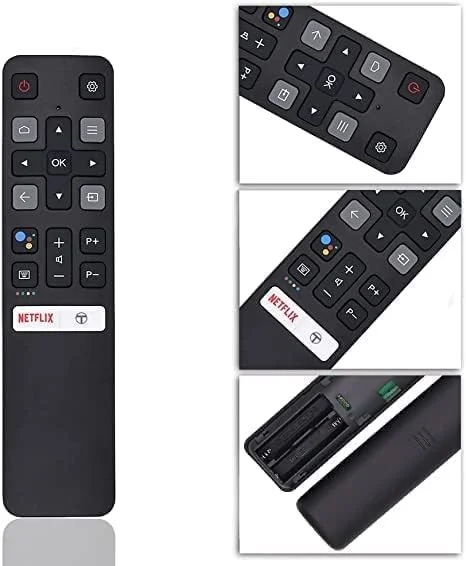 ریموت کنترل جایگزین HCE مدل RC802V برای تلویزیون های هوشمند TCL Android 4K UHD مدل های 40S330 32S330 65Q637 55Q637 40S334 32S334 70S430 55S430