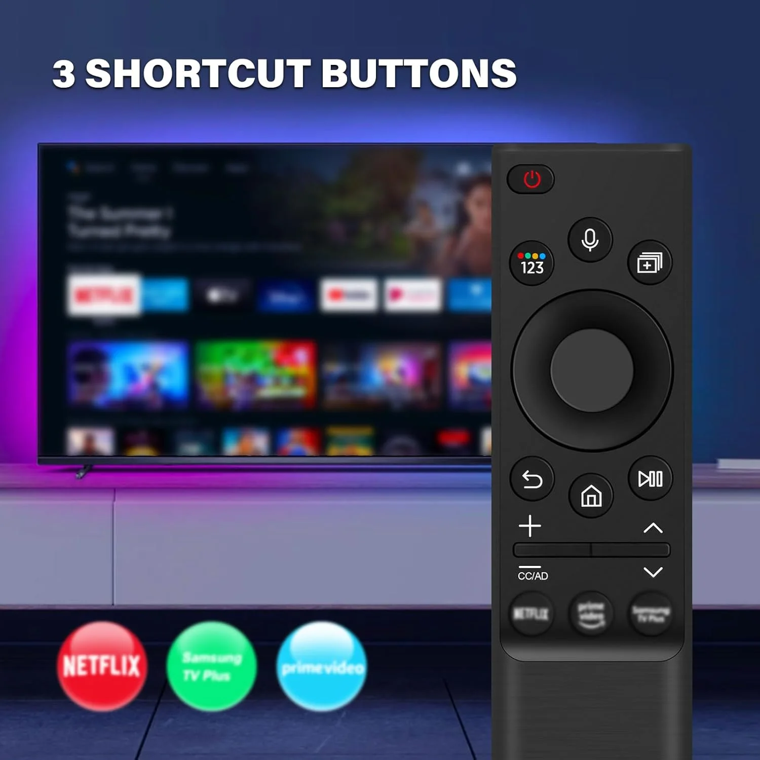 ریموت کنترل جایگزین برای سامسونگ، ریموت کنترل صوتی شارژ خورشیدی BN59-01357B برای تلویزیون هوشمند سامسونگ، یونیورسال برای ریموت کنترل های تلویزیون سامسونگ سازگار با تلویزیون های هوشمند Neo LED 2021-2022 سامسونگ ریموت کنترل جایگزین برای سامسونگ، ریموت کنترل صوتی شارژ خورشیدی BN59-01357B برای تلویزیون هوشمند سامسونگ، یونیورسال برای ریموت کنترل های تلویزیون سامسونگ سازگار با تلویزیون های هوشمند Neo LED 2021-2022 سامسونگ