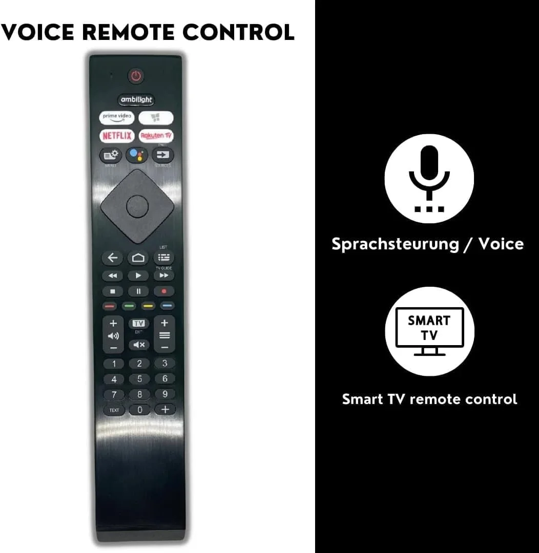 ریموت کنترل جایگزین با کنترل صوتی برای تلویزیون، LCD سازگار با PHILIPS RC4284502/01RP.