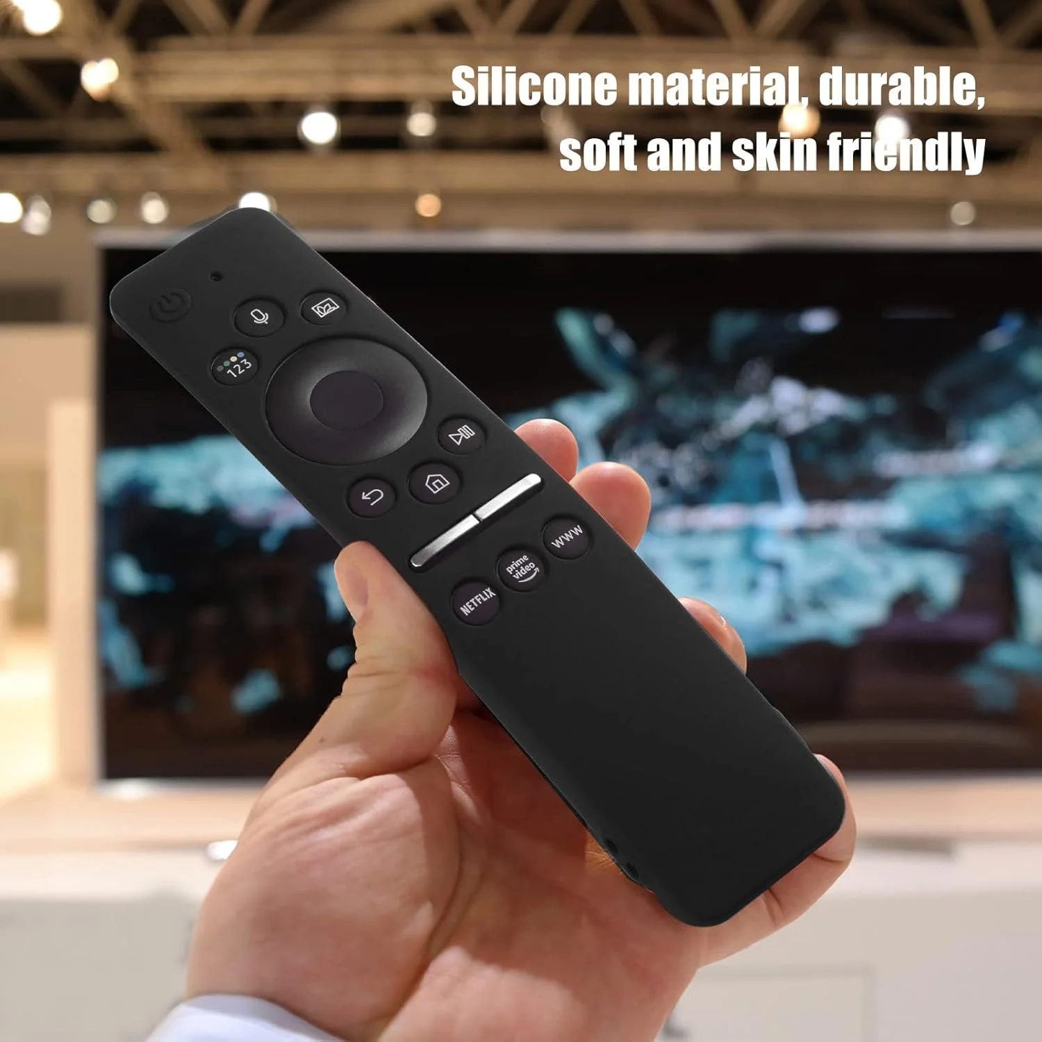 کاور کنترل از راه دور، قاب سیلیکونی کنترل تلویزیون برای کنترل از راه دور تلویزیون هوشمند سامسونگ مدل BN59 01259E 1259B 1312A 1312B (مشکی)