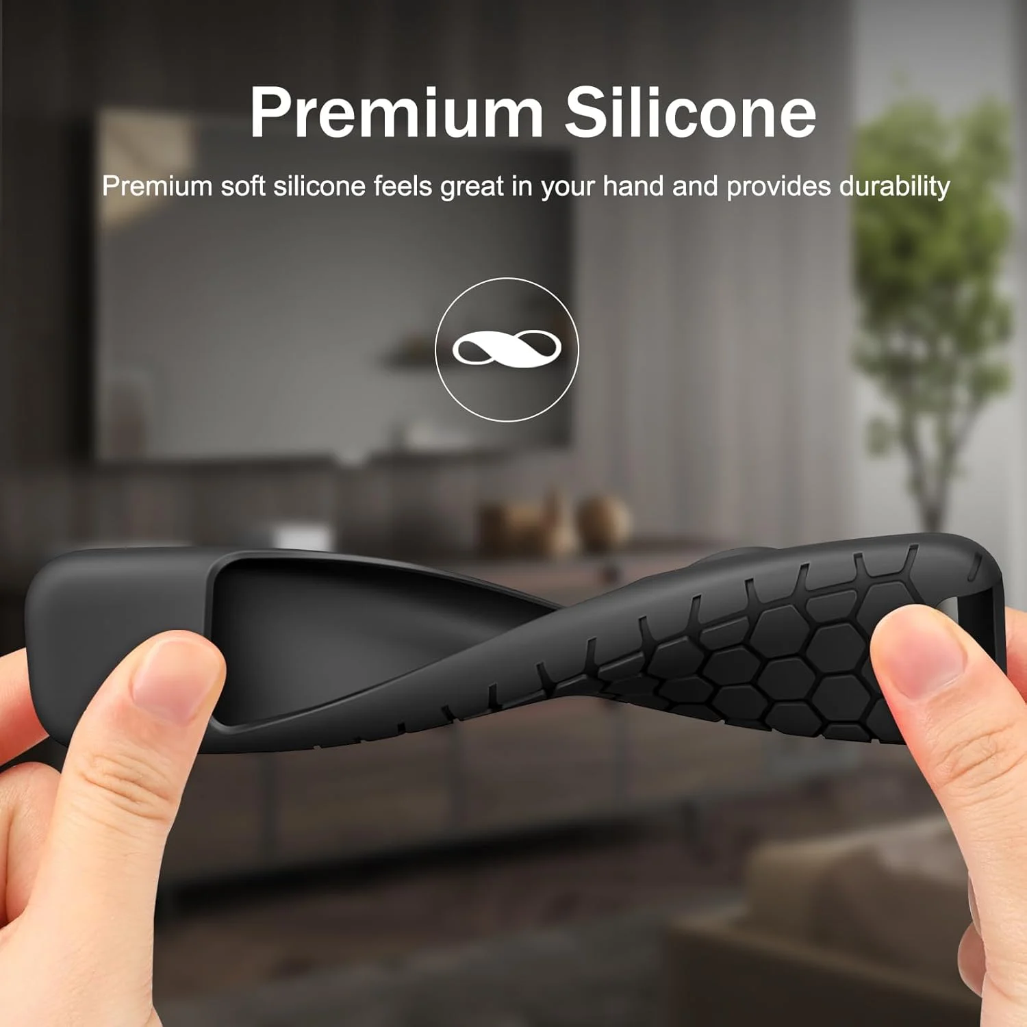 کیف محافظ Fintie برای ریموت کنترل صوتی TCL RC813 FMB1 / RC902V FMR1 / RC923 مدل 2023، کاور سیلیکونی سبک وزن ضد لغزش و ضد ضربه برای ریموت کنترل تلویزیون های هوشمند TCL سری Q6 Q7 QM8 S4 S3 گوگل، مشکی