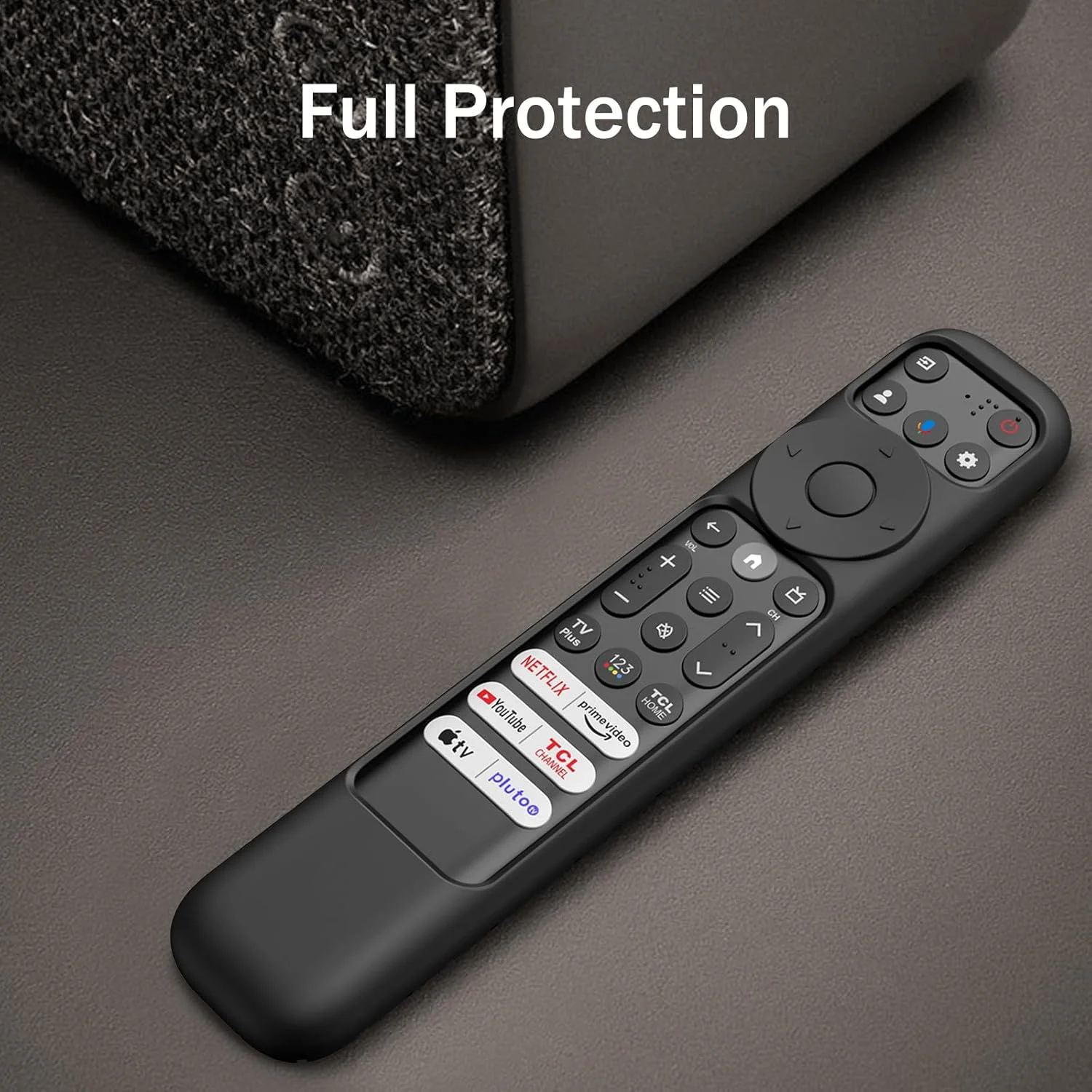 کیف محافظ Fintie برای ریموت کنترل صوتی TCL RC813 FMB1 / RC902V FMR1 / RC923 مدل 2023، کاور سیلیکونی سبک وزن ضد لغزش و ضد ضربه برای ریموت کنترل تلویزیون های هوشمند TCL سری Q6 Q7 QM8 S4 S3 گوگل، مشکی