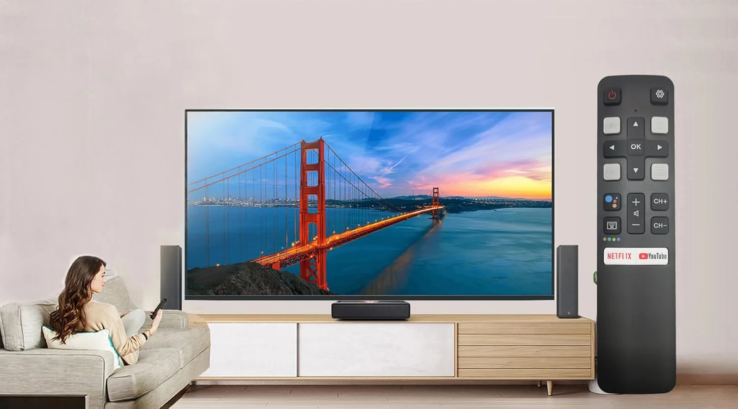 ریموت کنترل جایگزین LMZMYTX TCL RC802V برای تلویزیون TCL مناسب برای تلویزیون هوشمند