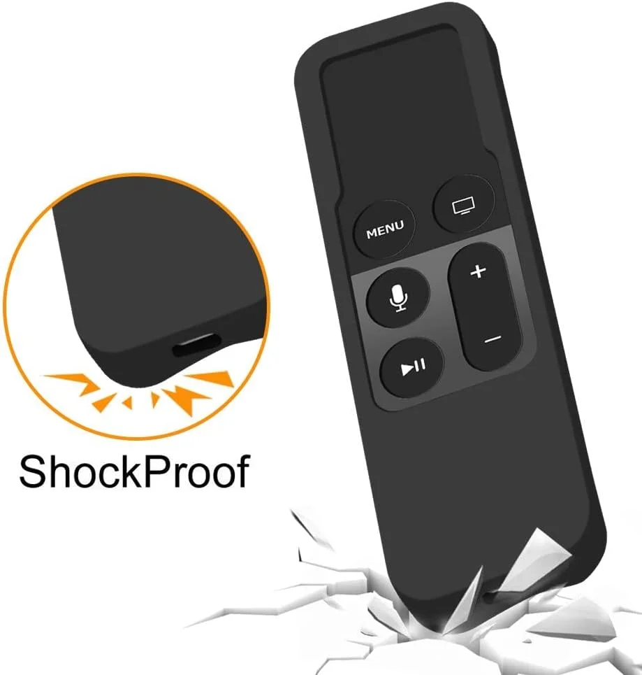 محافظ سیلیکونی ریموت کنترل Apple TV 4K / نسل 4 Siri مدل 2021 برند MAKINGTEC - سبک وزن، ضد لغزش و ضد ضربه (مشکی)