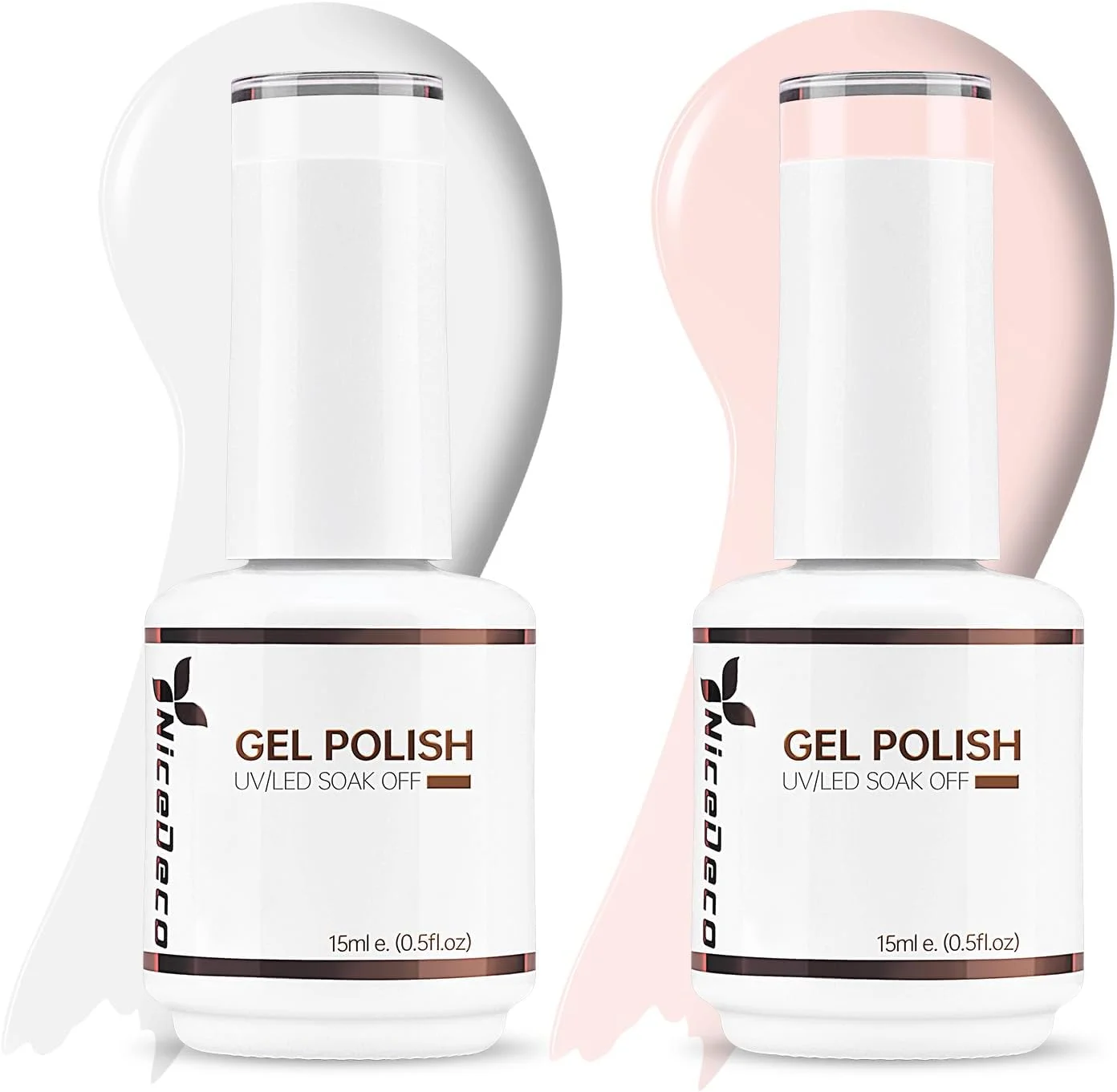 لاک ژل ناخن گیاهی بدون تست حیوانی Nicedeco Hema، دو عدد 15 میلی لیتر، رنگ سفید و صورتی، مناسب برای خشک کردن با LED و U V، کیت مانیکور خانگی DIY برای بانوان 2 در 1 لاک ژل ناخن گیاهی بدون تست حیوانی Nicedeco Hema، دو عدد 15 میلی لیتر، رنگ سفید و صورتی، مناسب برای خشک کردن با LED و U V، کیت مانیکور خانگی DIY برای بانوان 2 در 1