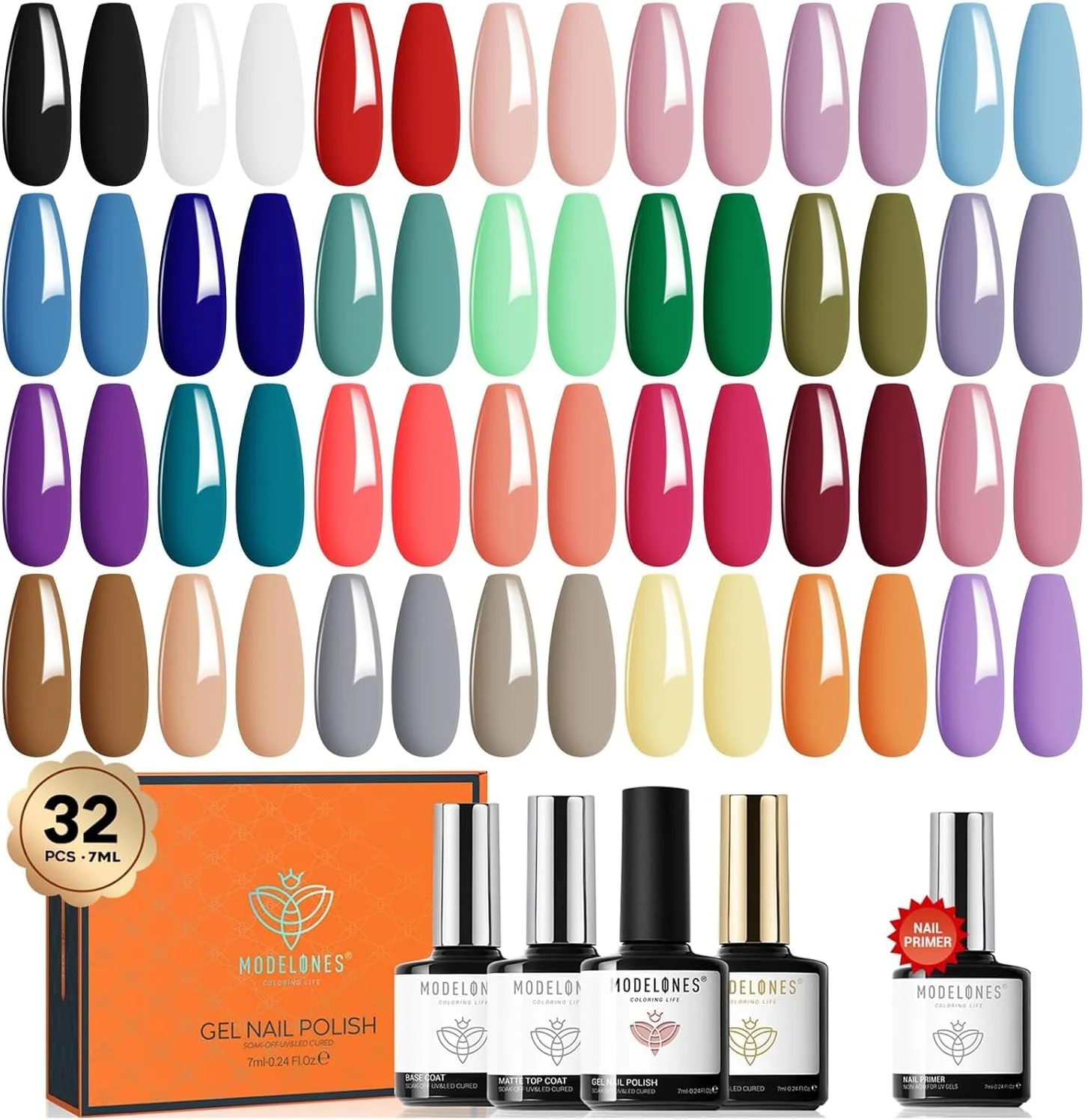 ست لاک ژل 32 عددی مدلونز، 28 رنگ لاک ژل تمام فصل با بیس بدون نیاز به تمیز کردن، تاپ کت براق و مات و پرایمر ناخن مشکی قهوه ای قرمز بنفش هدیه برای زنان DIY سالن خانه ست لاک ژل 32 عددی مدلونز، 28 رنگ لاک ژل تمام فصل با بیس بدون نیاز به تمیز کردن، تاپ کت براق و مات و پرایمر ناخن مشکی قهوه ای قرمز بنفش هدیه برای زنان DIY سالن خانه