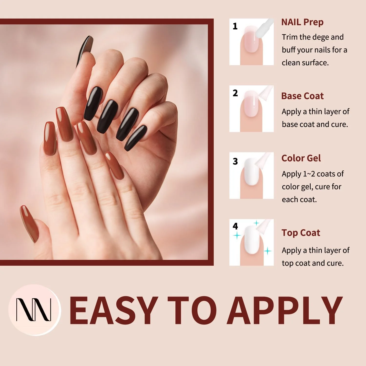 ست لاک ژل نیتاکو، 6 رنگ، کیت لاک ژل مجموعه رنگ های نود، لاک ژل LED/UV ست لاک ژل نیتاکو، 6 رنگ، کیت لاک ژل مجموعه رنگ های نود، لاک ژل LED/UV