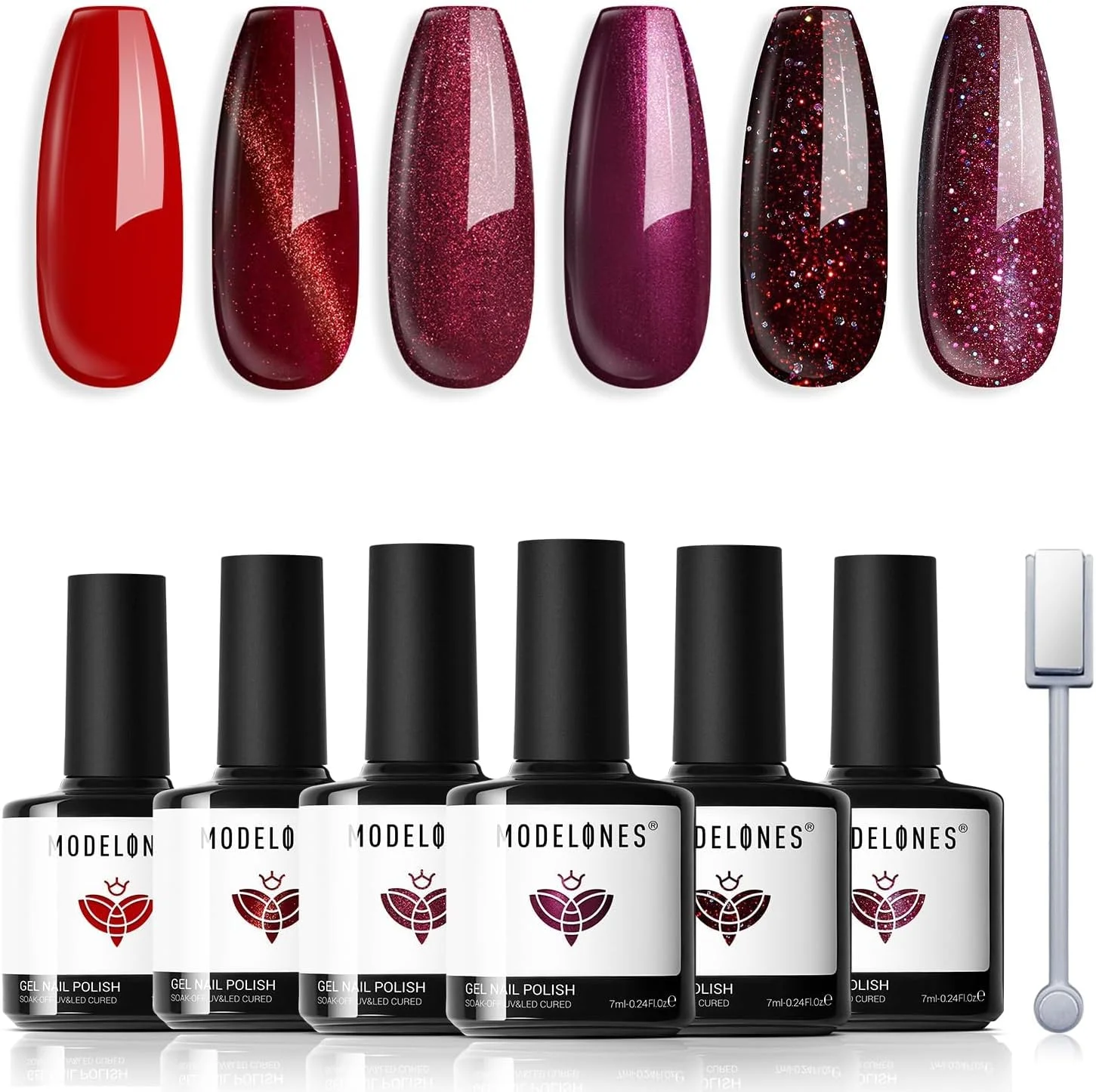 ست لاک ژل مدلونز، 6 عدد لاک ژل اکلیلی قرمز بنفش رنگ های پاییزی چشم گربه ای آفتاب پرست شیمر بورگاندی لاک ژل خیساندن ناخن LED کیت ژل هنر ناخن مانیکور سالن DIY هدیه ناخن ست لاک ژل مدلونز، 6 عدد لاک ژل اکلیلی قرمز بنفش رنگ های پاییزی چشم گربه ای آفتاب پرست شیمر بورگاندی لاک ژل خیساندن ناخن LED کیت ژل هنر ناخن مانیکور سالن DIY هدیه ناخن