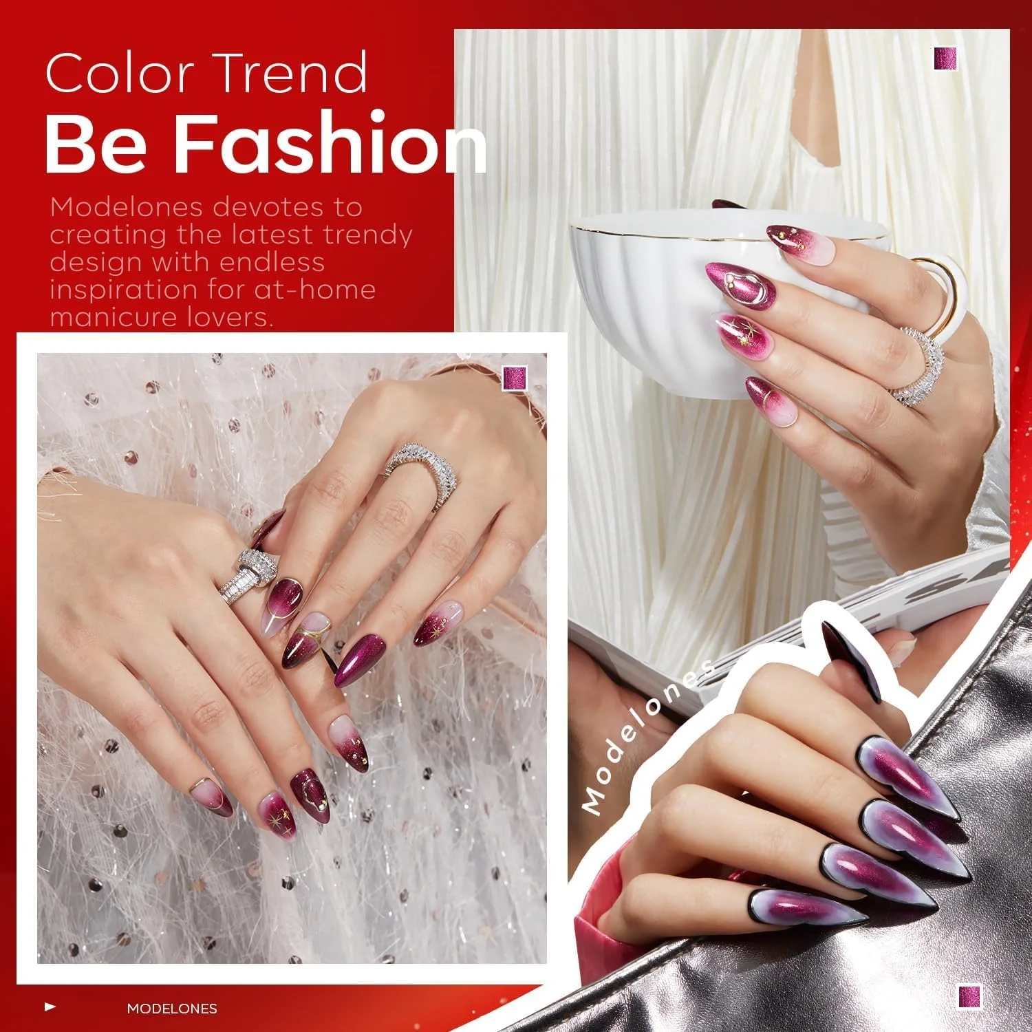 ست لاک ژل مدلونز، 6 عدد لاک ژل اکلیلی قرمز بنفش رنگ های پاییزی چشم گربه ای آفتاب پرست شیمر بورگاندی لاک ژل خیساندن ناخن LED کیت ژل هنر ناخن مانیکور سالن DIY هدیه ناخن ست لاک ژل مدلونز، 6 عدد لاک ژل اکلیلی قرمز بنفش رنگ های پاییزی چشم گربه ای آفتاب پرست شیمر بورگاندی لاک ژل خیساندن ناخن LED کیت ژل هنر ناخن مانیکور سالن DIY هدیه ناخن