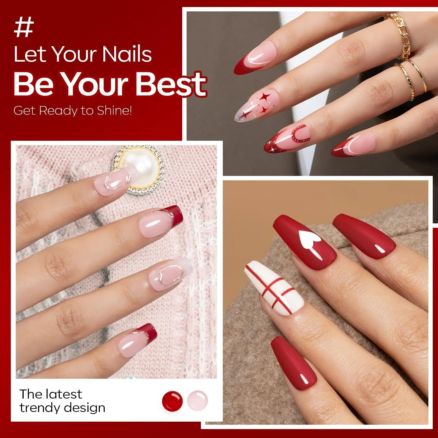 لاک ژل قرمز مدلونز، 1 عدد 15 میلی لیتر قرمز گیلاسی، لاک ژل قرمز شرابی مربعی، رنگ کریسمس، لاک ژل قرمز زمستانی، هنر ناخن، هدیه سالن DIY برای دختران و زنان