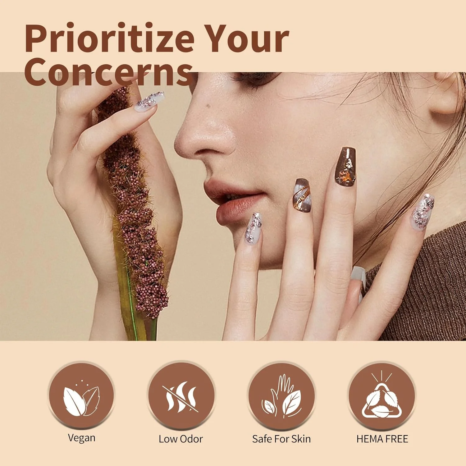 لاک ژل قهوه ای Nude CANNI - ست لاک ژل 6 رنگ 9 میلی لیتری رنگ پوست قهوه ای، Nude، شاه بلوط برشته شده، بژ خاکی، مناسب مانیکور DIY ناخن در سالن زمستانی لاک ژل قهوه ای Nude CANNI - ست لاک ژل 6 رنگ 9 میلی لیتری رنگ پوست قهوه ای، Nude، شاه بلوط برشته شده، بژ خاکی، مناسب مانیکور DIY ناخن در سالن زمستانی