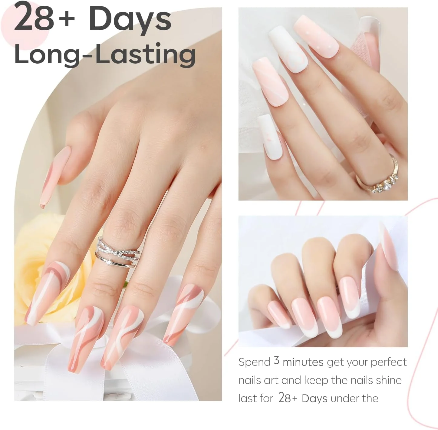 ست لاک ژل Modelones - 6 رنگ صورتی پاستیلی سفید و نود برای تمام فصول - کیت استارتر خیساندنی ناخن برای مانیکور DIY و سالن - با جعبه هدیه زیبایی ست لاک ژل Modelones - 6 رنگ صورتی پاستیلی سفید و نود برای تمام فصول - کیت استارتر خیساندنی ناخن برای مانیکور DIY و سالن - با جعبه هدیه زیبایی