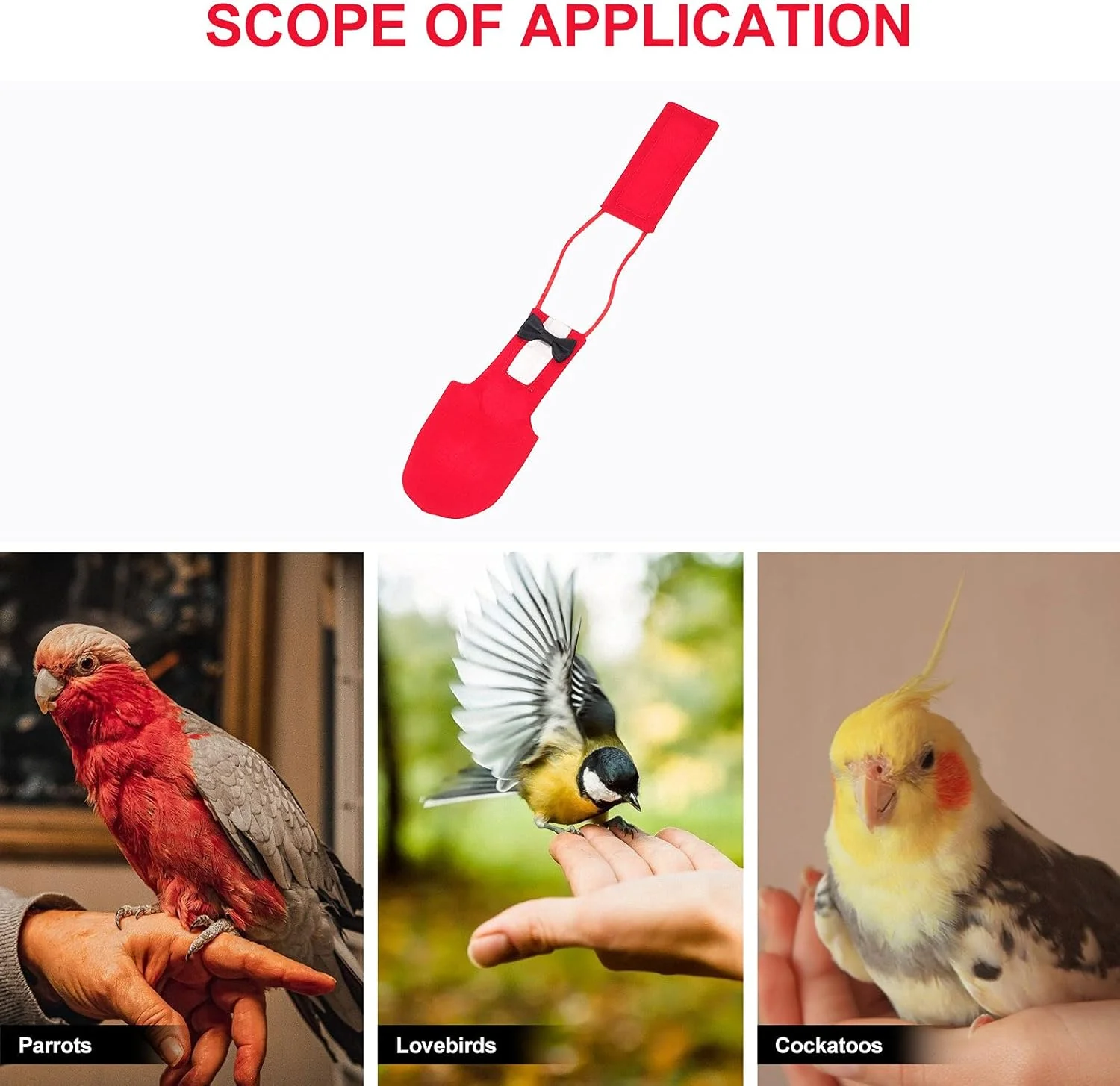 لباس پرواز طوطی با طرح پاپیون، مناسب و کاربردی برای پرندگان خانگی