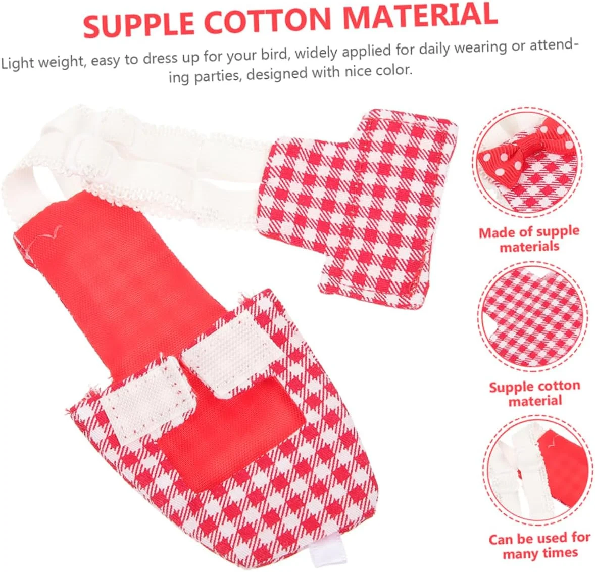 لباس پرواز پرنده، پوشک پرنده، لباس پنبه ای برای طوطی ها، لباس پرنده قابل استفاده مجدد، لوازم جانبی لباس پوشک پرواز پرنده، پوشک محافظ طوطی