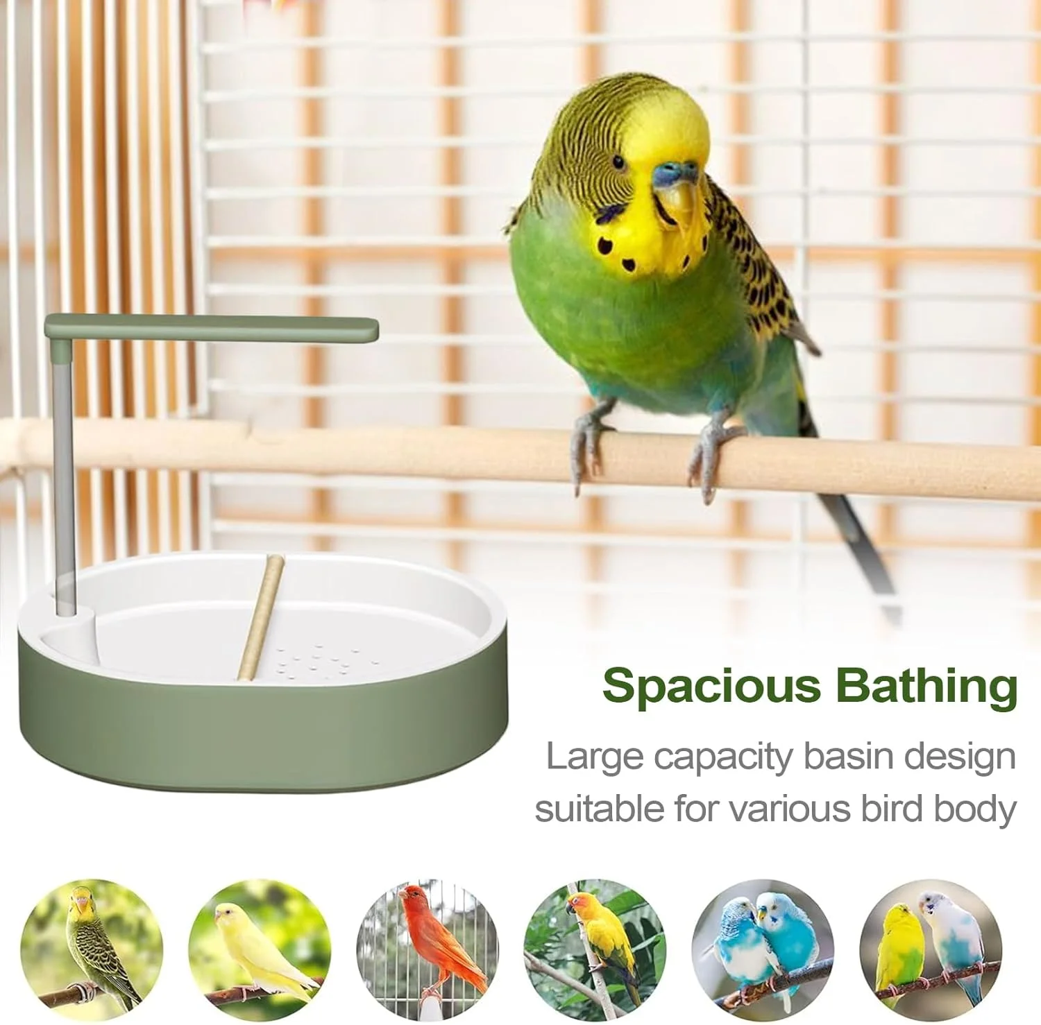 حمام پرنده، حمام طوطی | حوض آب لوازم حیوانات خانگی برای قفس پرنده های عشق، عروس هلندی، فنچ، کاکادو، کانور
