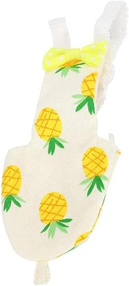 پوشک پرنده PAKEY، لباس پرواز، آستر قابل شستشو و استفاده مجدد، لباس محافظ طوطی با لایه داخلی ضد آب، طرح آناناس زیبا