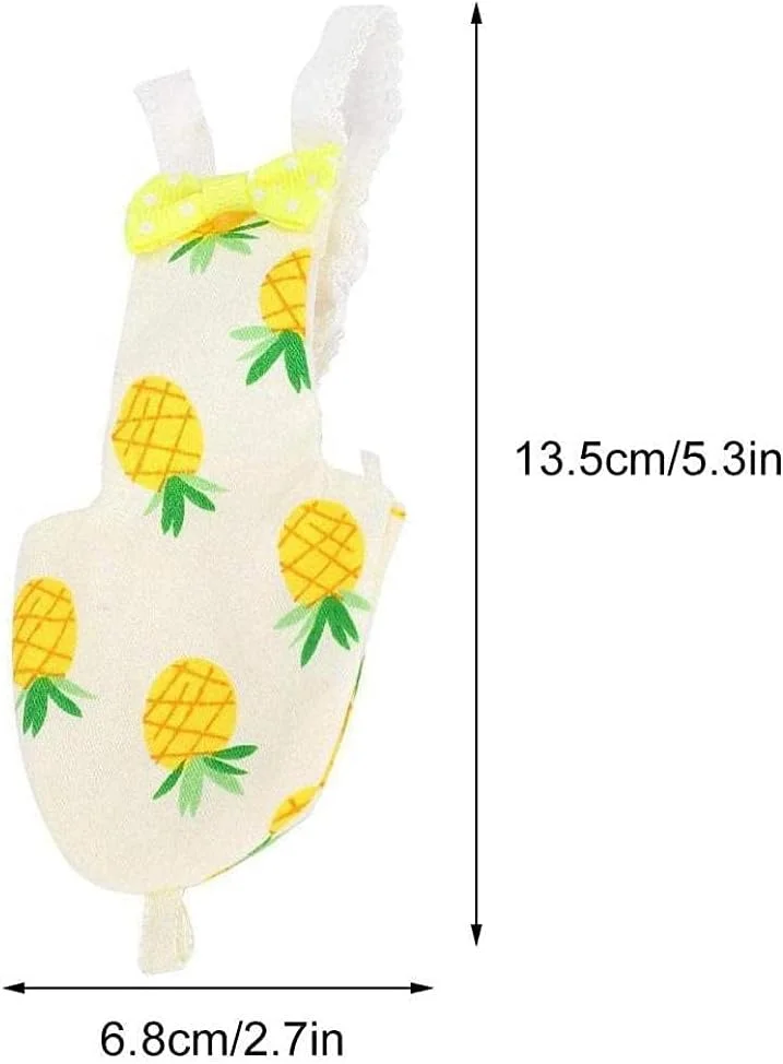 پوشک پرنده PAKEY، لباس پرواز، آستر قابل شستشو و استفاده مجدد، لباس محافظ برای طوطی با لایه داخلی ضد آب، طرح آناناس زیبا