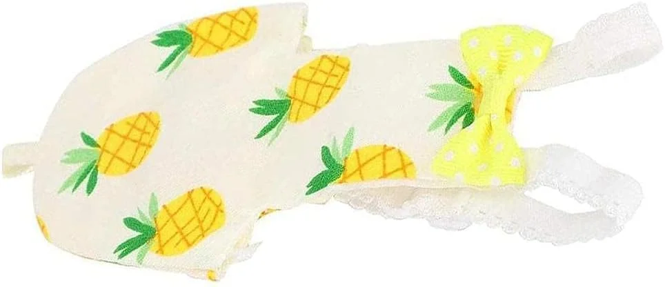 پوشک پرنده PAKEY، لباس پرواز، آستر قابل شستشو و استفاده مجدد، لباس محافظ برای طوطی با لایه داخلی ضد آب، طرح آناناس زیبا