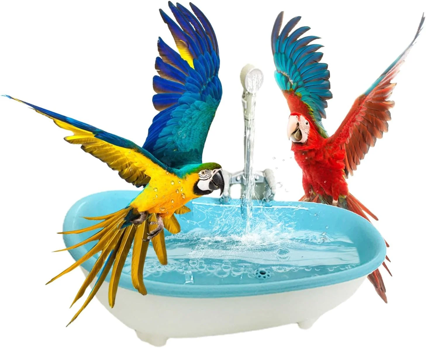 اوشنگسی لگنت، کاسه حمام پرنده با اسپری آب، لوازم جانبی قفس حمام و دوش برای پرندگان، طوطی، عروس هلندی و مرغ عشق