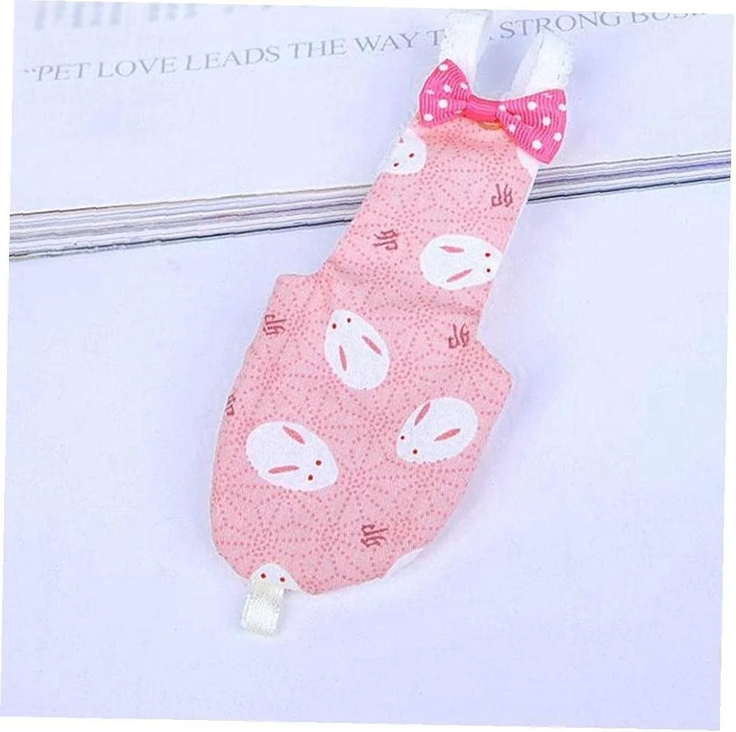 پوشک پرنده PAKEY، لباس پرواز، آستر قابل شستشو و استفاده مجدد، لباس محافظ طوطی، با لایه داخلی ضد آب، طرح خرگوش زیبا، صورتی L