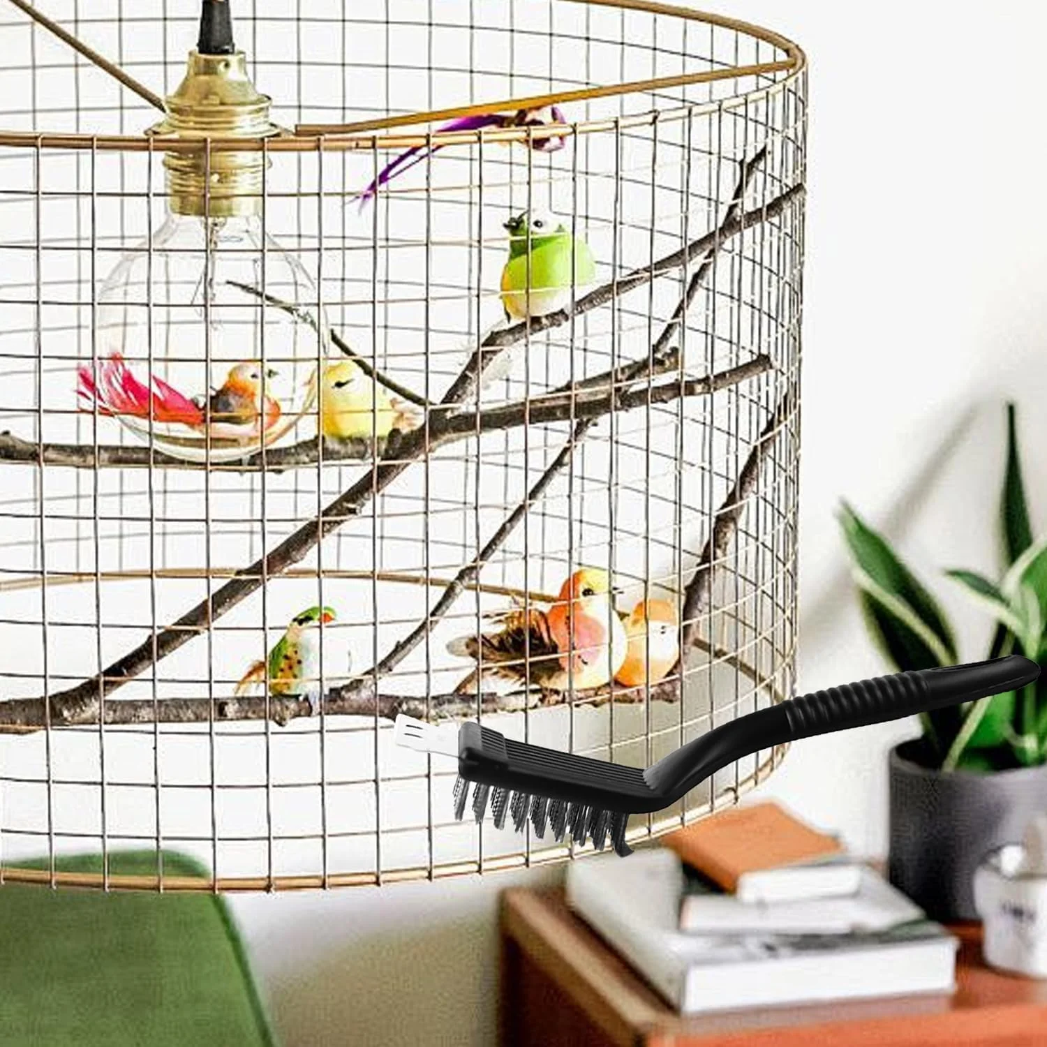 برس تمیز کننده فضولات پرندگان MFUOE با دسته بلند استیل ضد زنگ، برس تمیز کننده قفس لوازم حیوانات خانگی، ابزار تمیز کردن مدفوع طوطی