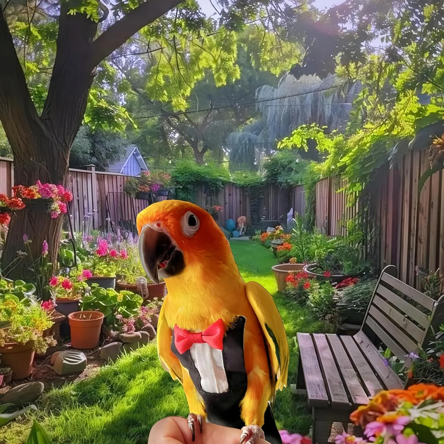 لباس پرواز پرنده Magnoloran، لباس توکسیدو با افسار پرواز 80 اینچی، پوشک طوطی با لایه داخلی ضد آب، مناسب برای کوکاتیل، کانور، پاراکیت، ماکائو، باجی - مشکی، M