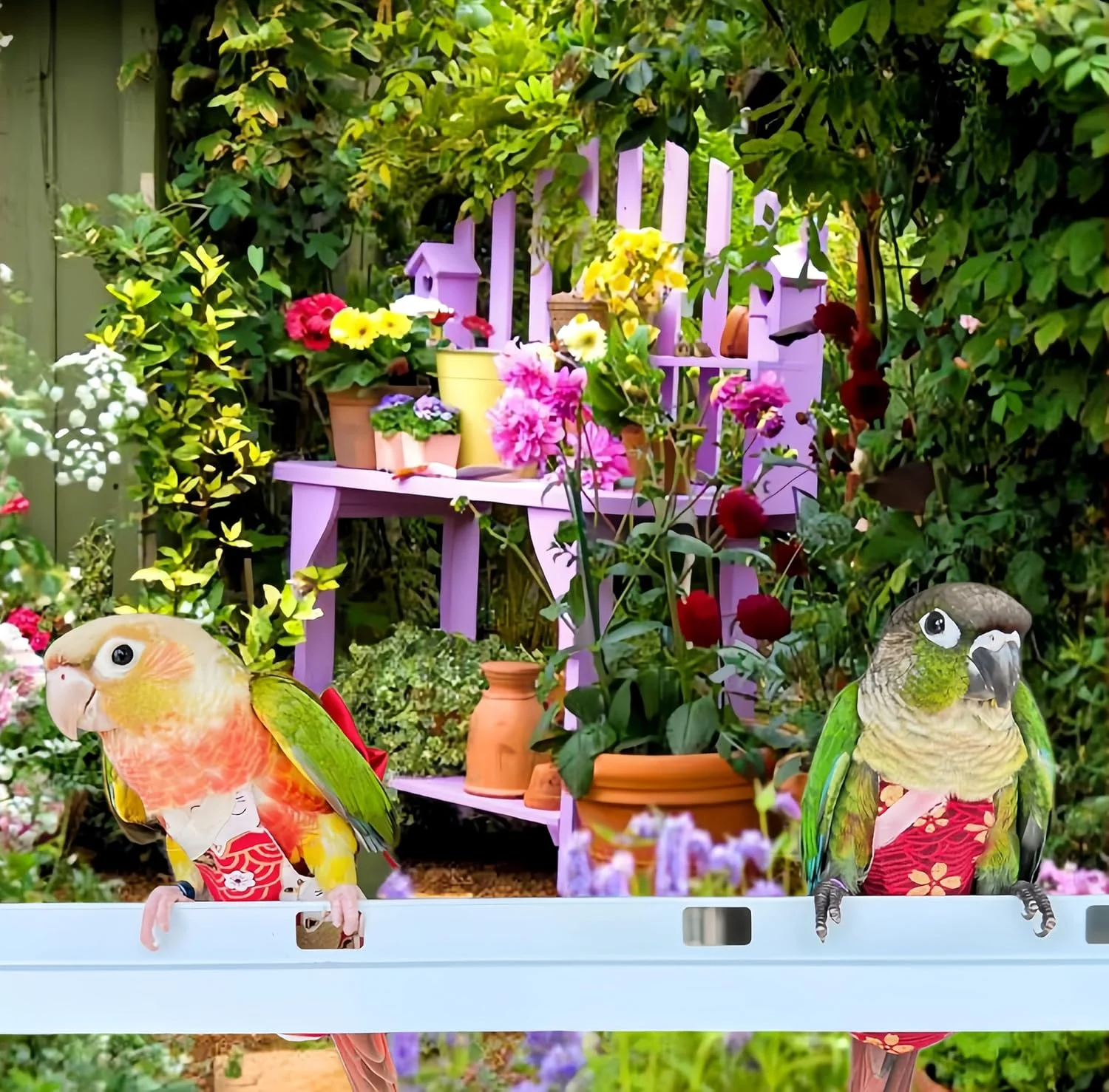 ست پوشک پرنده Magnoloran، 2 عدد، همراه با بند پرواز 2 متری، پوشک طوطی با لایه داخلی ضد آب برای عروس هلندی، مرغ عشق، کانور، پاراکیت، لاوبرد - قرمز و آبی تیره طرح شکوفه ست پوشک پرنده Magnoloran، 2 عدد، همراه با بند پرواز 2 متری، پوشک طوطی با لایه داخلی ضد آب برای عروس هلندی، مرغ عشق، کانور، پاراکیت، لاوبرد - قرمز و آبی تیره طرح شکوفه