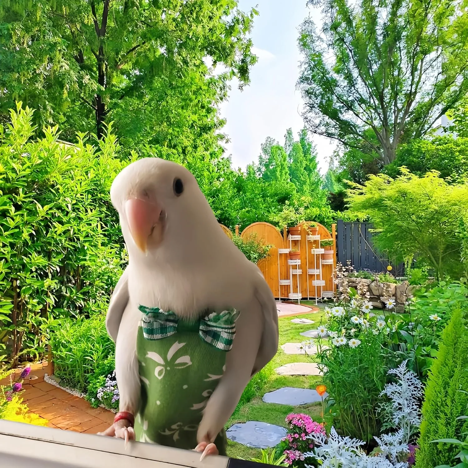 ست لباس پرواز پرنده Magnoloran شامل 2 عدد پوشک پرنده، افسار پرواز 80 اینچی، پوشک قابل استفاده مجدد طوطی با لایه داخلی ضد آب برای کوکاتیل، باجریگار، کانور، پاراکیت، مرغ عشق - طرح پاپیون و لیمو