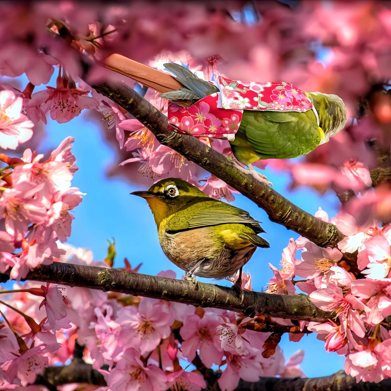 ست لباس پرواز و پوشک پرنده ماگنولران شامل دو عدد پوشک پرنده، افسار پرواز 80 اینچی، پوشک قابل استفاده مجدد طوطی با لایه داخلی ضد آب مناسب برای کوکاتیل، باجریگار، کانور، مرغ عشق - قرمز و سفید
