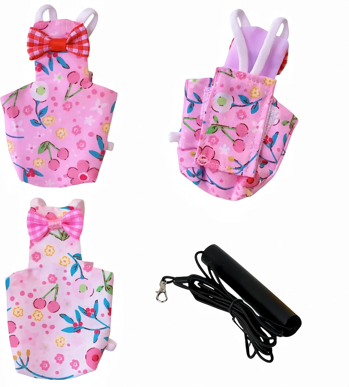 Magnoloran 2 عدد پوشک پرنده، لباس پرواز، پوشک با بند پرواز 80 اینچی، پوشک طوطی قابل استفاده مجدد با لایه داخلی ضد آب برای عروس هلندی، مرغ عشق، کانور، پاراکیت، مرغ عشق - صورتی و سفید