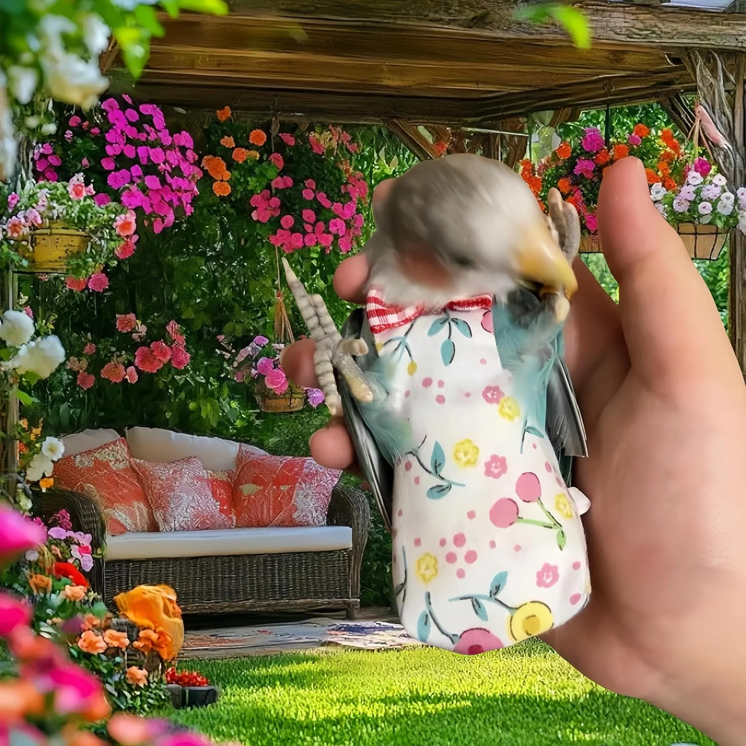 Magnoloran 2 عدد پوشک پرنده، لباس پرواز، پوشک با بند پرواز 80 اینچی، پوشک طوطی قابل استفاده مجدد با لایه داخلی ضد آب برای عروس هلندی، مرغ عشق، کانور، پاراکیت، مرغ عشق - صورتی و سفید