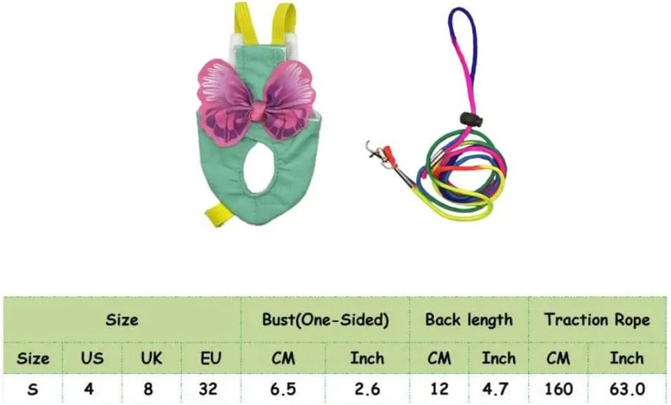جلیقه پرواز طوطی Leadigol، مهار پروانه ای، طناب آموزش ضد گاز گرفتن طوطی در فضای باز، جلیقه پرنده خانگی، پوشک پرنده، مهار و افسار، لباس پرنده، پوشک ریکاوری پاراکیت