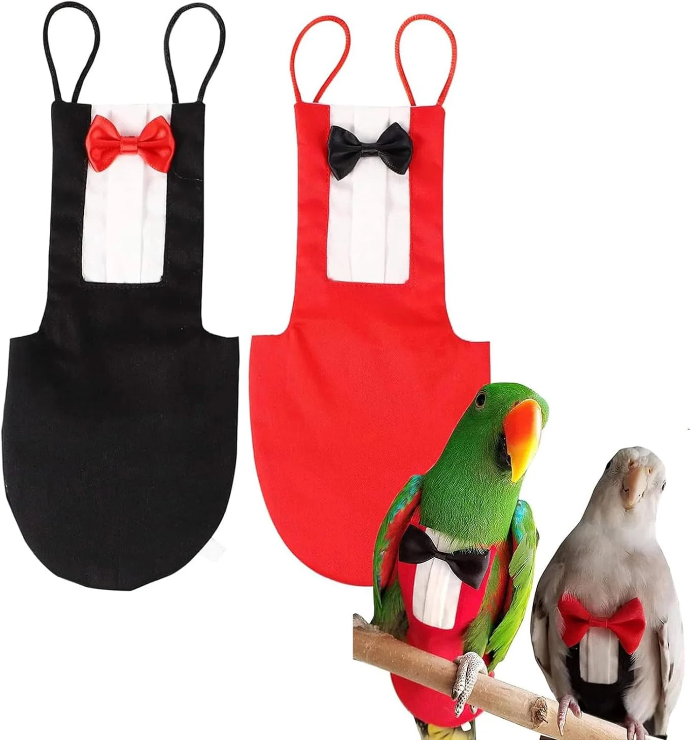 پوشک طوطی Joyzzz، بسته 2 عددی لباس پرواز طوطی سایز XL قابل شستشو، لباس پرنده تنفسی، لباس پرواز طوطی، لباس پرنده برای طوطی ماکائو، خاکستری آفریقایی، مرغ عشق، طوطی کوتوله