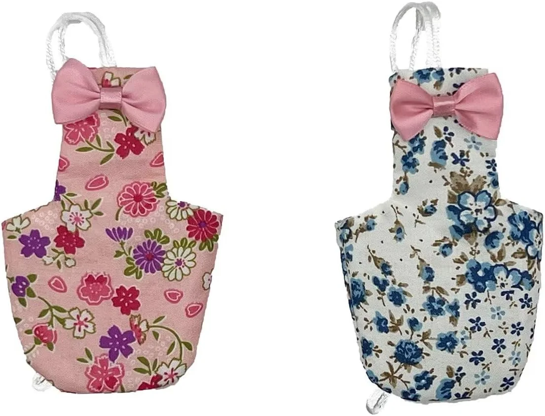 لاتیوبرو 2 عدد پوشک پرنده طرح صورتی و آبی قابل شستشو و استفاده مجدد برای طوطی، مرغ عشق و عروس هلندی