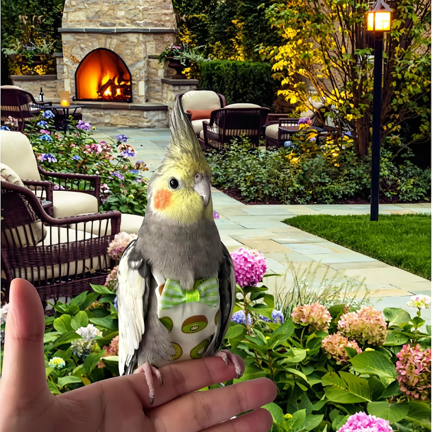 ست پوشک پرنده Magnoloran شامل 2 عدد پوشک پرنده، لباس پرواز و 2 عدد افسار پرواز 80 اینچی، شلوار پوشک طوطی، لباس ادرار برای کوکاتیل، کانور، ماکائو، باجریگار و پاراکیت - کیوی و موز