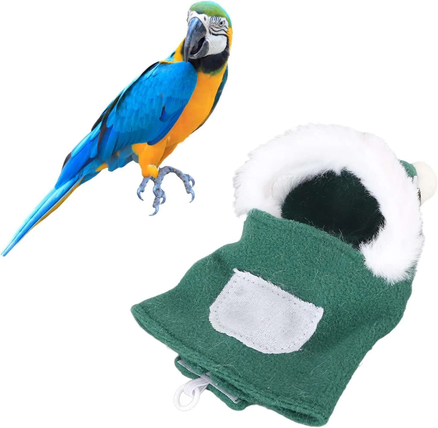 لباس پرنده طرح کریسمس، لباس نرم پرنده با کلاه، جنس پلی استر با طراحی قلاب و حلقه، مناسب نمایش تعطیلات برای کوکاتیل لباس پرنده طرح کریسمس، لباس نرم پرنده با کلاه، جنس پلی استر با طراحی قلاب و حلقه، مناسب نمایش تعطیلات برای کوکاتیل