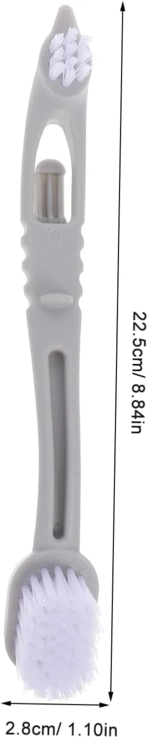 برس تمیز کننده قفس پرنده FUTUREORYY، 3 عدد، با دسته دوگانه، برس نرم برای تمیز کردن ایمن و کارآمد قفس حیوانات خانگی و لانه سگ، خاکستری