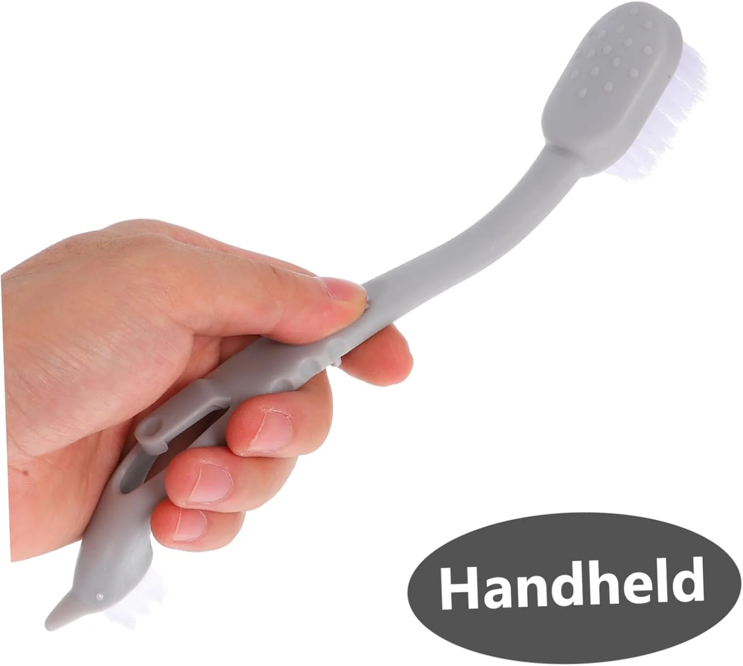 برس تمیز کننده قفس پرنده FUTUREORYY، 3 عدد، با دسته دوگانه، برس نرم برای تمیز کردن ایمن و کارآمد قفس حیوانات خانگی و لانه سگ، خاکستری