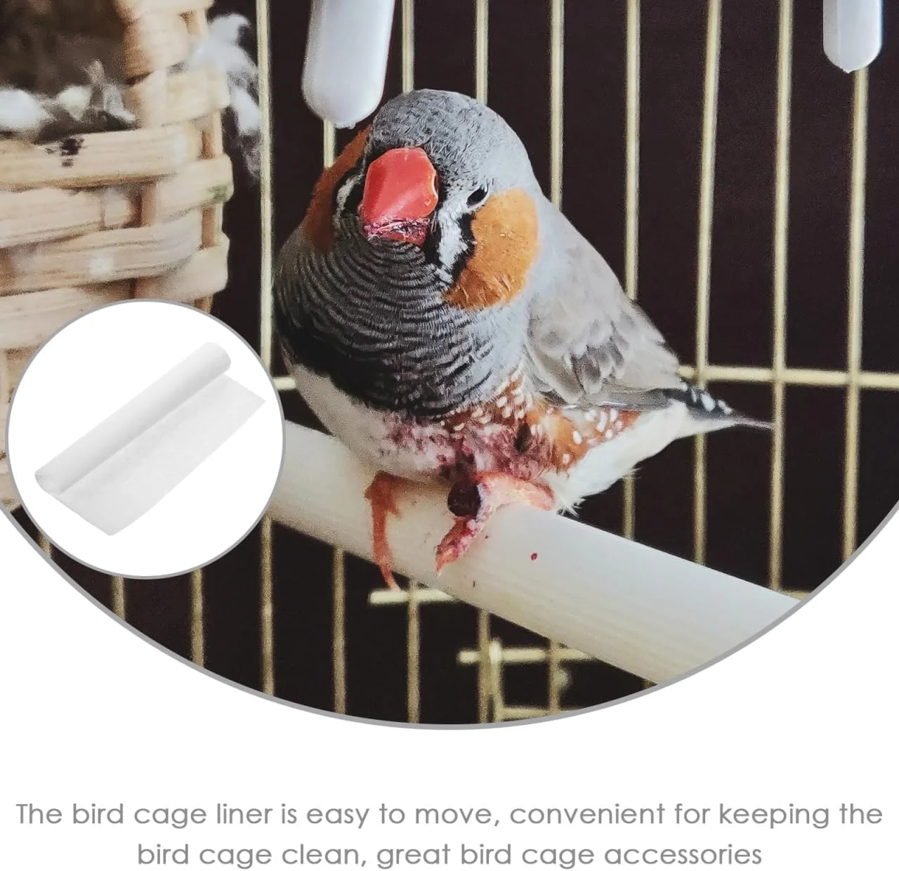 300 عدد پد یکبار مصرف قفس پرنده فوندوتین، ورقه‌های پارچه‌ای غیر بافته جاذب و قابل برش، مناسب برای قفس‌های طوطی، لوازم قفس پرنده بسیار بزرگ 31x25 سانتی‌متر