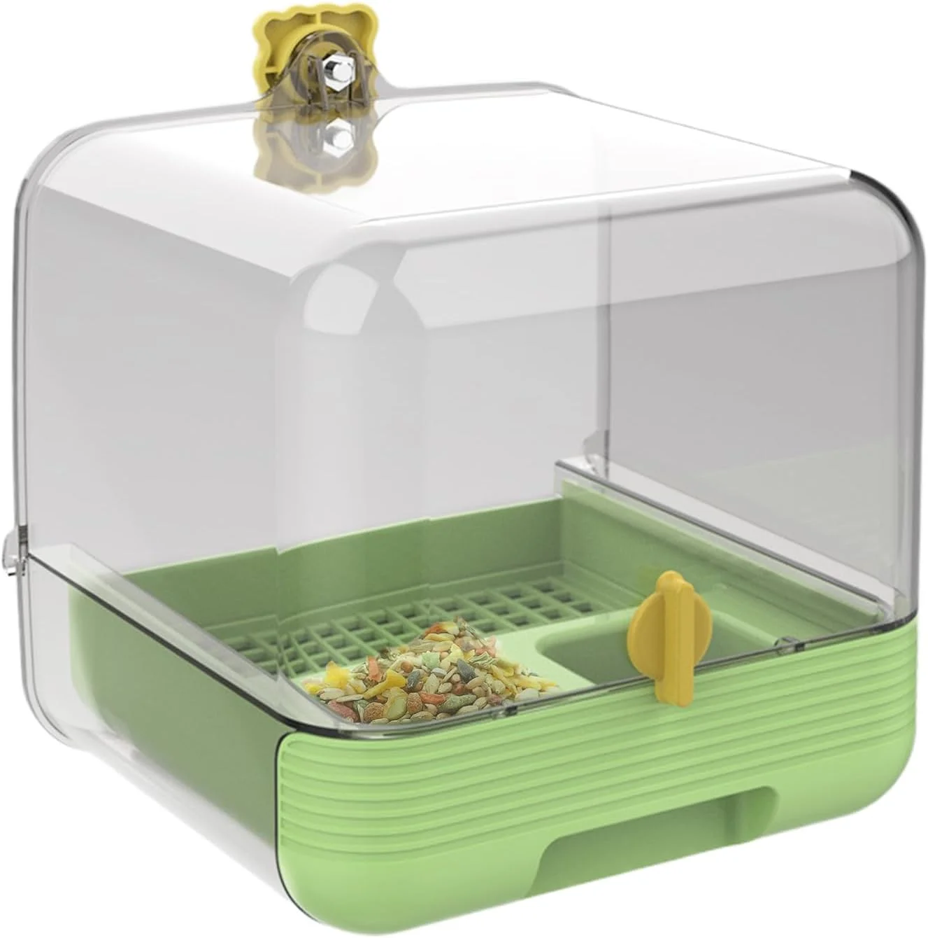 حمام پرنده برای قفس | ظرف غذای پرنده برای قفس کشویی | وان شفاف با قابلیت تمیز کردن سریع، کاسه 2 در 1 برای حیوانات خانگی داخل حیاط، باغ، فضای داخلی حمام پرنده برای قفس | ظرف غذای پرنده برای قفس کشویی | وان شفاف با قابلیت تمیز کردن سریع، کاسه 2 در 1 برای حیوانات خانگی داخل حیاط، باغ، فضای داخلی
