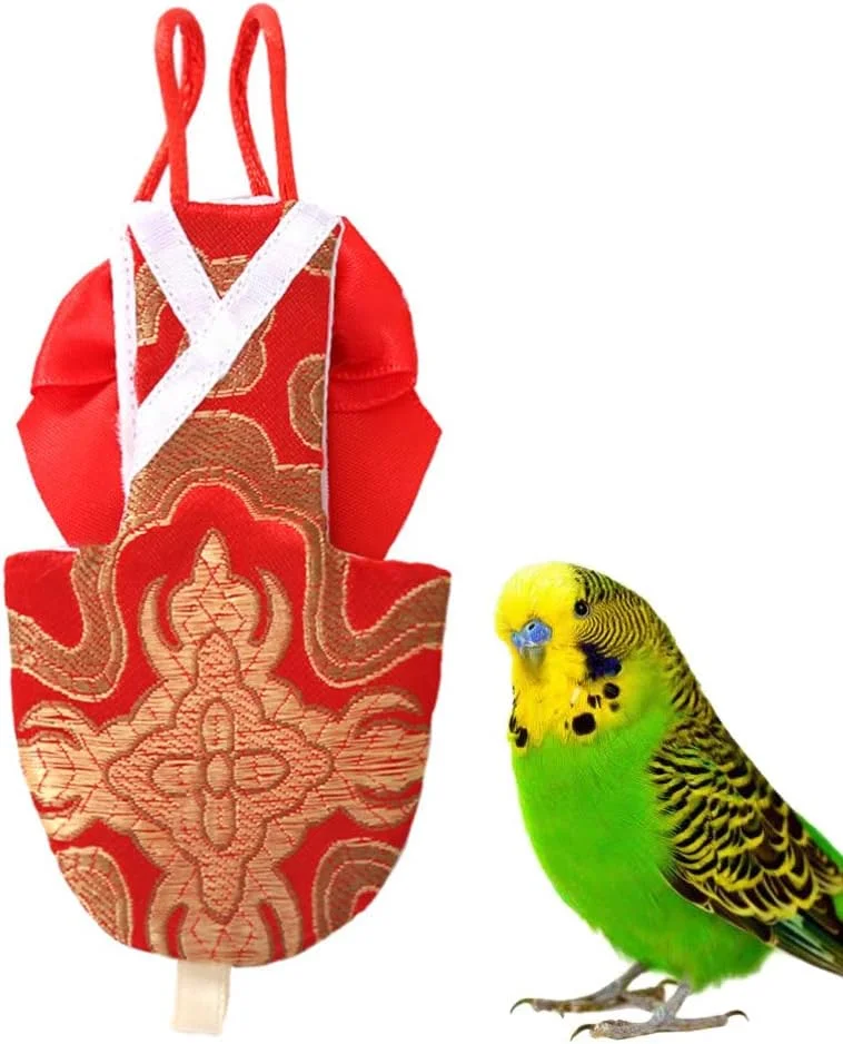 لباس پرواز پرندگان پوشک پرنده پوشک قابل شستشو طوطی برای مرغ عشق عروس هلندی مینی ماکائو باجری قناری (سایز XS قرمز)