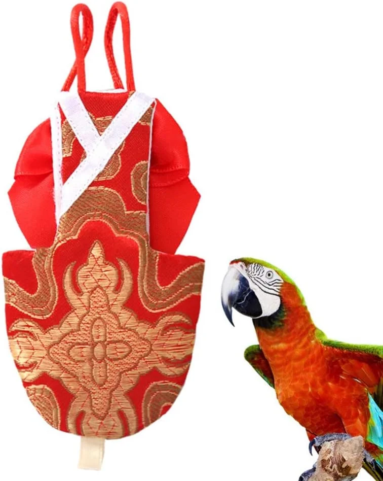 لباس پرواز پرندگان پوشک پرنده پوشک قابل شستشو طوطی برای مرغ عشق عروس هلندی مینی ماکائو باجری قناری (سایز XS قرمز)
