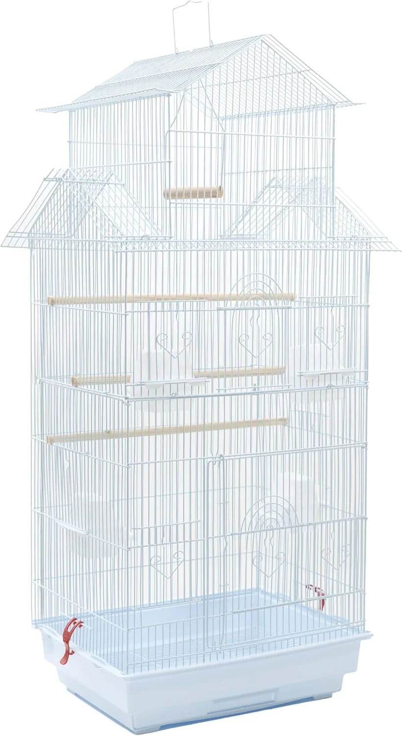 قفس پرنده ایگاردن کارت، ساخته شده از آهن محکم و صاف، مناسب برای قناری، فنچ، مرغ عشق و سایر پرندگان (سفید) قفس پرنده ایگاردن کارت، ساخته شده از آهن محکم و صاف، مناسب برای قناری، فنچ، مرغ عشق و سایر پرندگان (سفید)