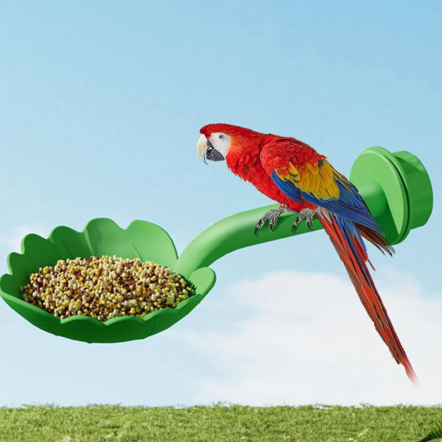 نشیمنگاه قفس پرنده، نشیمنگاه طوطی 2 در 1، پایه پرنده و ظرف غذا | لوازم حیوانات خانگی، اسباب بازی های تعاملی برای ساییدن پنجه، جویدن، بالا رفتن، مناسب برای مرغ عشق، مرغ مگس خوار، قناری و گنجشک