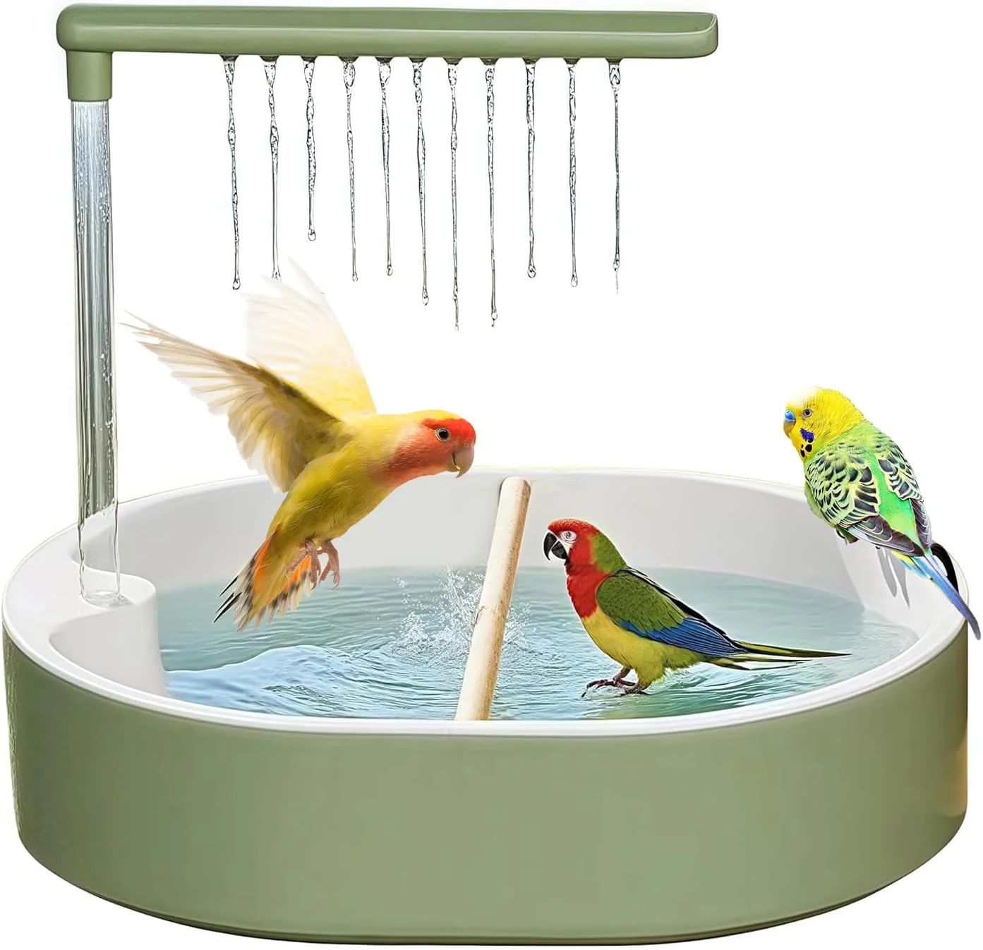 حمام طوطی | استخر حمام اتوماتیک طوطی - حوضچه فواره لوازم حیوانات خانگی لوازم جانبی قفس برای کاکادو، عروس هلندی، کانور، مرغ عشق، فنچ، فضای بازی حمام داخلی و خارجی