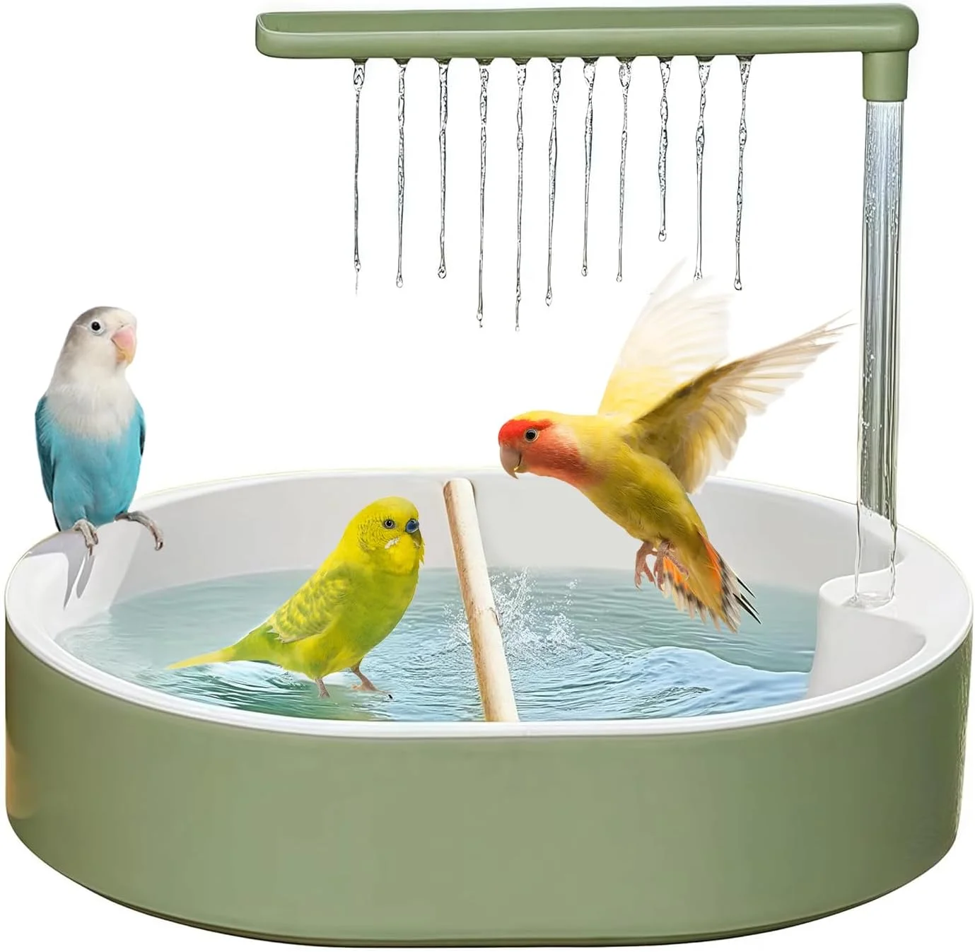 حمام پرنده اتوماتیک، دوش طوطی | لوازم جانبی قفس فواره ای برای حیوانات خانگی، مناسب فنچ، مرغ عشق، کاکادو و کانور